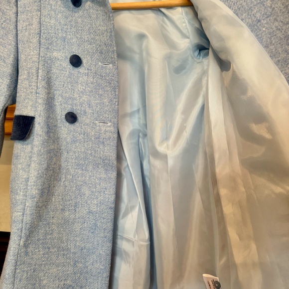 Brand New Trotters Heritage girls double breasted pale blue wool coat size 5 - Picture 4 of 6